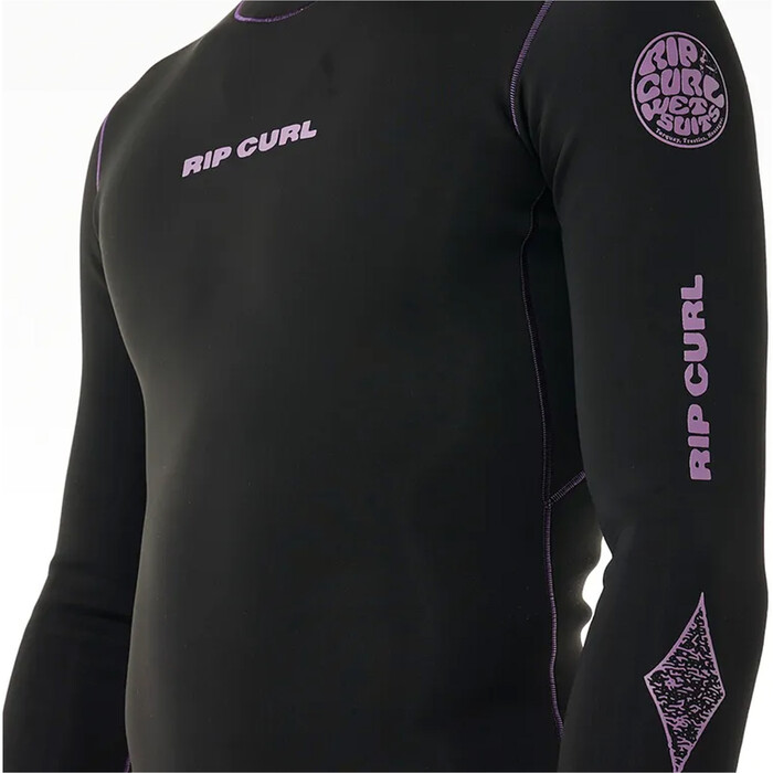 2024 Rip Curl Mens Dawn Patrol 1.5mm Long Sleeve Wetsuit Jacket 122MWJ - Black / Purple